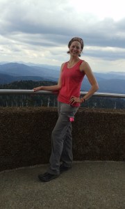 Clingman's Dome is the highest point on the AT.  Uh - can you tell I've lost ten pounds in this photo??