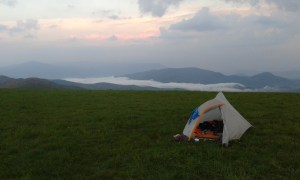My tent on the hill.