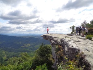 Braving my fear of heights and walking out on McAfee Knob.  If you go anywhere on the AT, you HAVE to go here.  