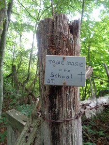 Only on the AT is this sign legit, and would I follow such a sign.  Otherwise, I'd suspect a trap.