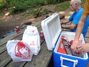 Breakfast, lunch and dinner.